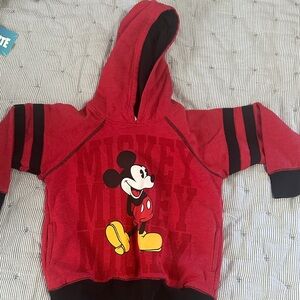 Disney Red and Black Mickey Mouse Kids Hoodie